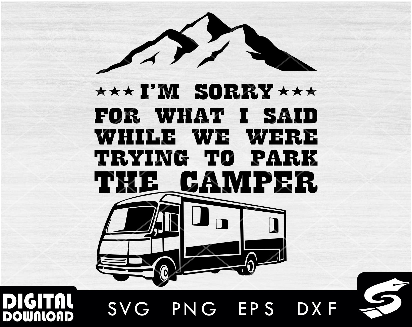 Camper Van 008 Svg, Motorhome Svg, Camper Clipart, Camper Files for