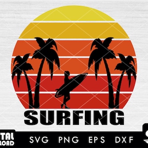 Retro surfing SVG, surfing SVG, surf svg, surfboard svg, surfer svg, for surfing lovers