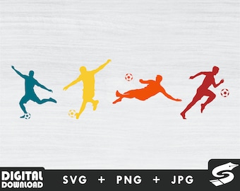 Soccer players svg, soccer player svg, Soccer svg, silhouette, soccer team svg, for Soccer lover
