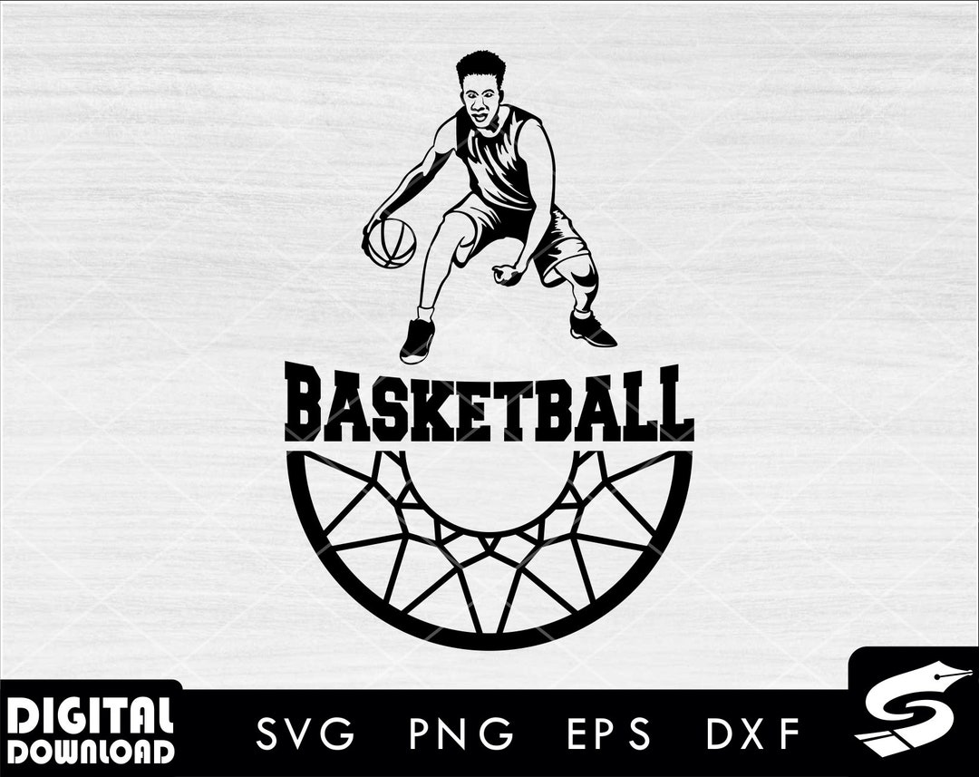 Basketball Player and Rim Svg, Basketball Svg, Basketball Mom Svg