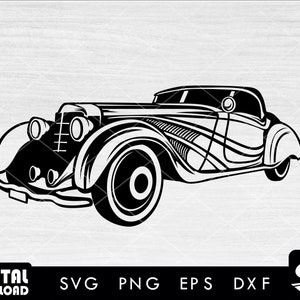 Vintage Auto Clipart 2, Oldtimer svg, Vintage Auto svg, retro Auto svg, old car svg, für Oldtimer Liebhaber