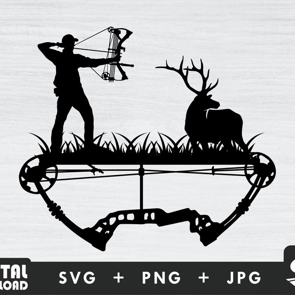 Deer bow hunting archery svg, bow hunting svg, deer hunter svg, archery svg, for archery hunter lovers