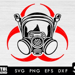 Gas mask #4 SVG, gas mask png, gas mask clipart, respirator mask svg, face mask svg, biohazard svg