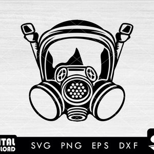 Gas mask SVG, gas mask png, gas mask clipart, respirator mask svg, face mask svg, biohazard svg