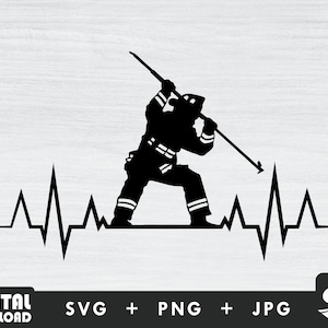 Heartbeat svg, firefighter svg, fireman svg, fire department svg, png