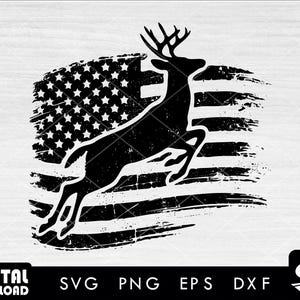 American distress flag deer 1 svg, deer hunting svg, hunting svg, deer svg, silhouette, png for lovers