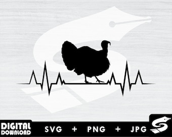 Hartslag svg, kalkoen svg, kalkoen png, grappige kalkoen svg, jacht svg, silhouet png