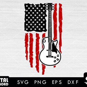 American flag guitar svg, guitar svg, electric guitar svg, music svg, acoustic guitar svg, for guitar lovers