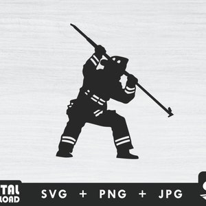 fire responder silhouette svg, firefighter svg, fireman svg, fire department svg, png