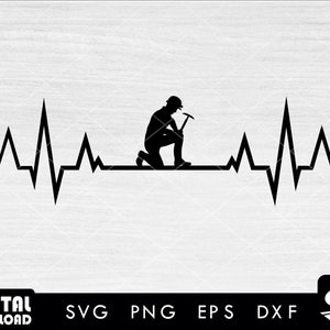 Heartbeat miner svg, miner svg, mining svg, coal miner svg, svg files for cricut, for mining lovers