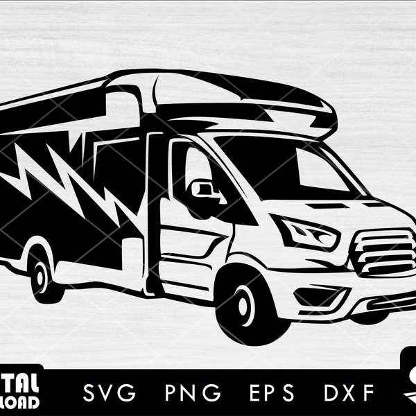 Camper Svg, Camper Svg, RV Svg, Motorhome Svg, Camper Clipart, Camper Files for Cricut, Camper Cut Files For Silhouette, Camper Png, Dxf