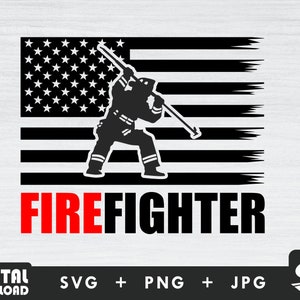 American flag Firefigther svg, firefighter svg, fireman svg, fire department svg, png