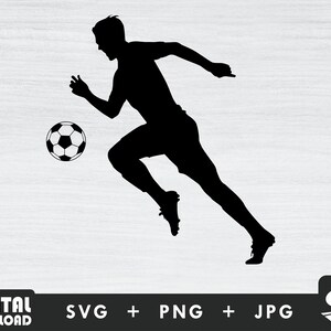 Soccer player 2 svg, sports Svg, Soccer png, silhouette, cut file, for Soccer lover
