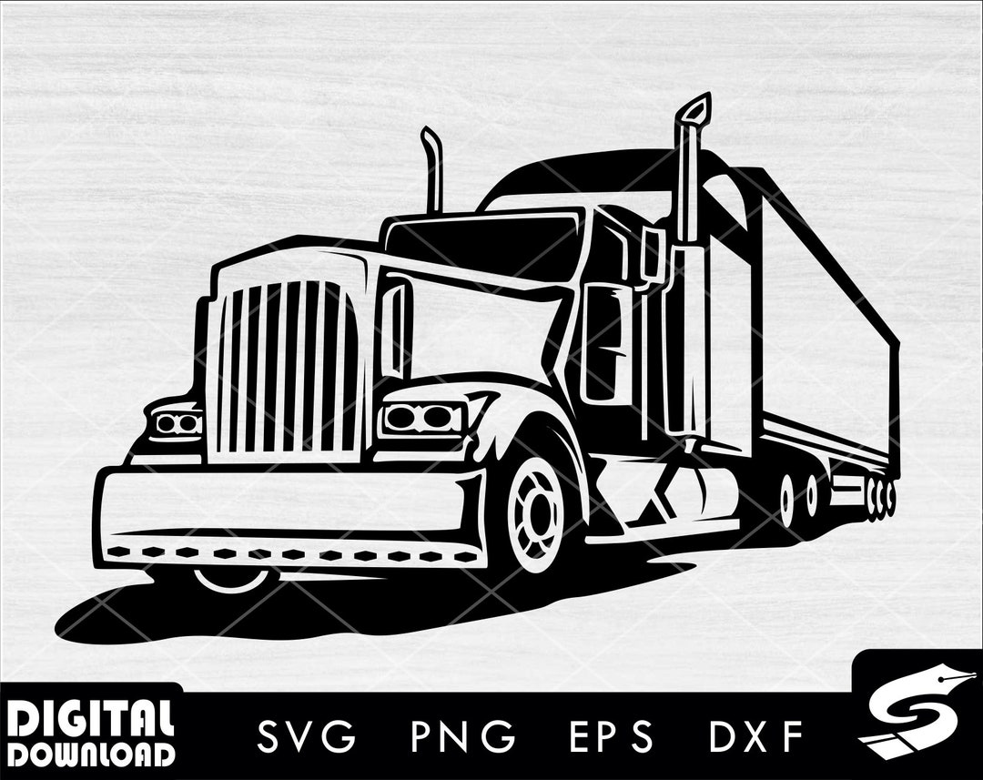 Truck SVG, Truck Driver SVG, Truck Clipart, Semi Truck SVG, 18 Wheeler ...