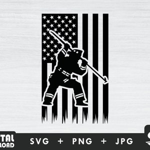 American flag svg, firefighter svg, fireman svg, fire department svg, png