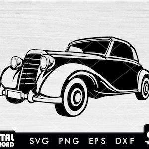 Vintage Auto Clipart, Oldtimer svg, Vintage Auto svg, retro Auto svg, old car svg, für Oldtimer Liebhaber