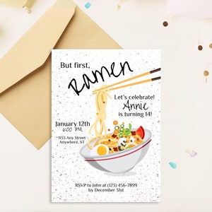 Ramen Party Invitation: Digital Editable Party Invite