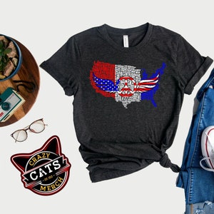 Bunt-weißes Shirt / Frauen-T-Shirt / Vintage Shirt / We The People Peace Wings Map / Männer-T-Shirt / Frauen-T-Shirt / veteranes Geschenk
