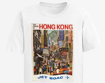 Hong Kong T-shirt, vintage hoodie, Azië reizen trui, retro poster tee, esthetische top, HongKonger cadeau, HK minnaar sweatshirt, Aziatisch shirt