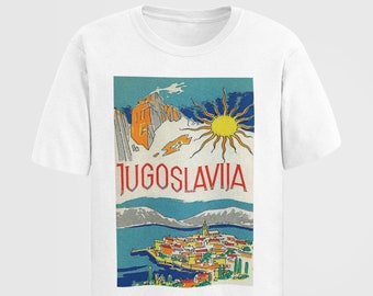 T-shirt vintage Yougoslavie | Pays des Balkans Sweat à capuche, Jugoslavija Pull, T-shirt Poster de voyage, Serbie Sweat-shirt, Croatie Tee, Macédoine Haut
