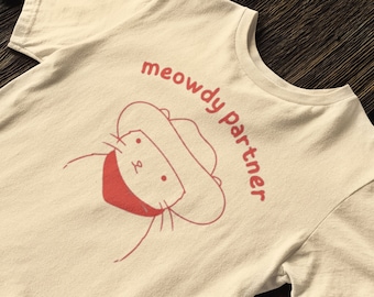 meowdy partner T-Shirt | Cat Lover Hoodie | Funny Meme Sweatshirt, Cowboy Cat Shirt, Kitty Tee, Country Western Top, Cat Owner Clothing Gift