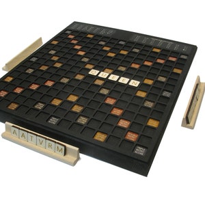 Wooden Scrabble game Black Scrabble Exclusive Wooden Board Game Black Scrabble Exclusive Gift Wood Game Family Gift Family Game
