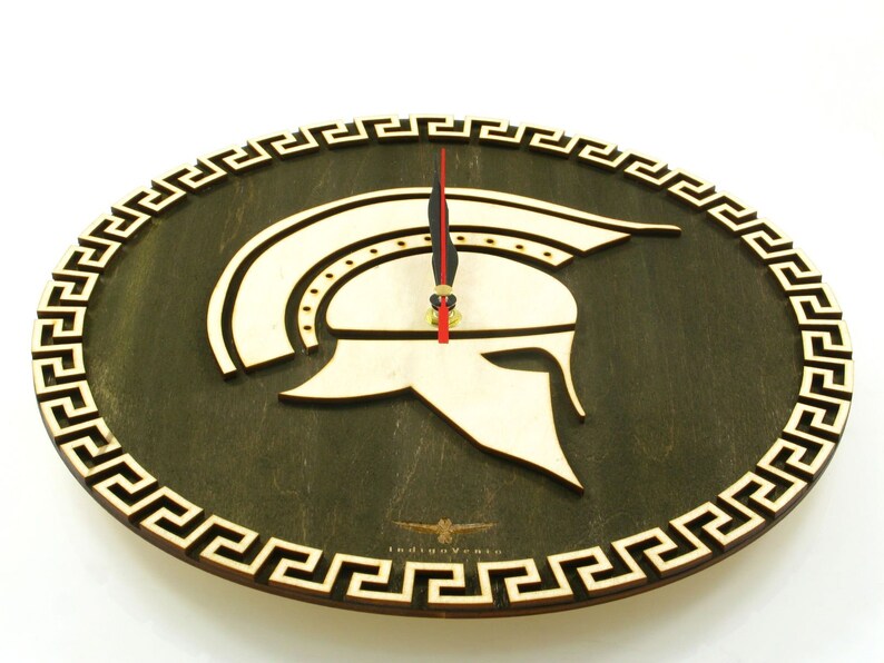 Wall Watch Design Rome Rome Wooden Wall Clock Rome Clock Rome Wood Clock Spartan Helmet Clock ...