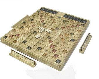 Oak Scrabble Solid Wooden Game Scrabble Exclusive Board Game Scrabble Gift Oak Wood Scrabble Family Game