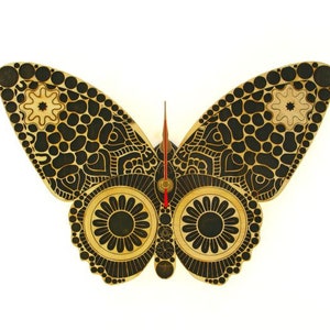 Butterfly Wooden Wall Clock Butterfly Wood Wall Clock Butterfly Wall Clock Wooden Butterfly Clock Modern Clock Wood Butterfly Wall Decor Art