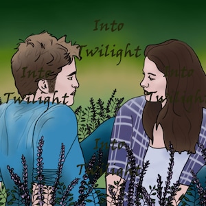 Twilight Bella and Edward Meadow Print