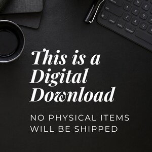 Puede incluir: Una imagen en blanco y negro con el texto "This is a Digital Download NO PHYSICAL ITEMS WILL BE SHIPPED" sobre un fondo negro.