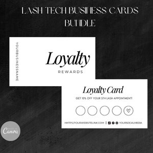 Puede incluir: Una tarjeta de fidelizaci&oacute;n blanca con el texto "Loyalty Card" y "Get 10% off your 5th lash appointment!" La tarjeta tiene cinco c&iacute;rculos y un coraz&oacute;n, con el texto "HHTPS/YOURWEBSITELINK.COM" y "YOURSOCIALMEDIA" en la parte inferior.
