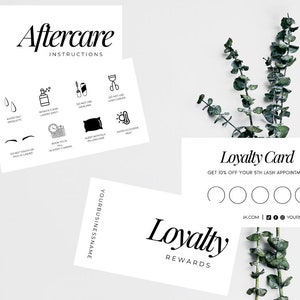 Puede incluir: Tarjeta de fidelizaci&oacute;n en blanco y negro con un icono de coraz&oacute;n y el texto "Loyalty Card" y "Get 10% off your 5th lash appointment!" La tarjeta tambi&eacute;n incluye el texto "IK.COM | YOURSOCIALMEDIA".