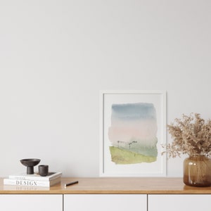 Mountain Hill Watercolor Painting, Tiny Landscape Painting, Mini Landscape Painting, Mini Watercolor Painting, Landscape Wall Art