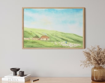 Howl Watercolor Painting, Ghibli Wall Art, Howl Print, Howl Poster, Howl Wall Art, Printable Wall Art, Digital Print