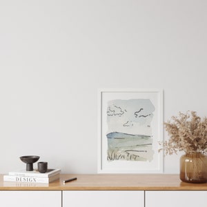 Mountain Hill Watercolor Painting, Tiny Landscape Painting, Mini Landscape Painting, Mini Watercolor Painting, Landscape Wall Art