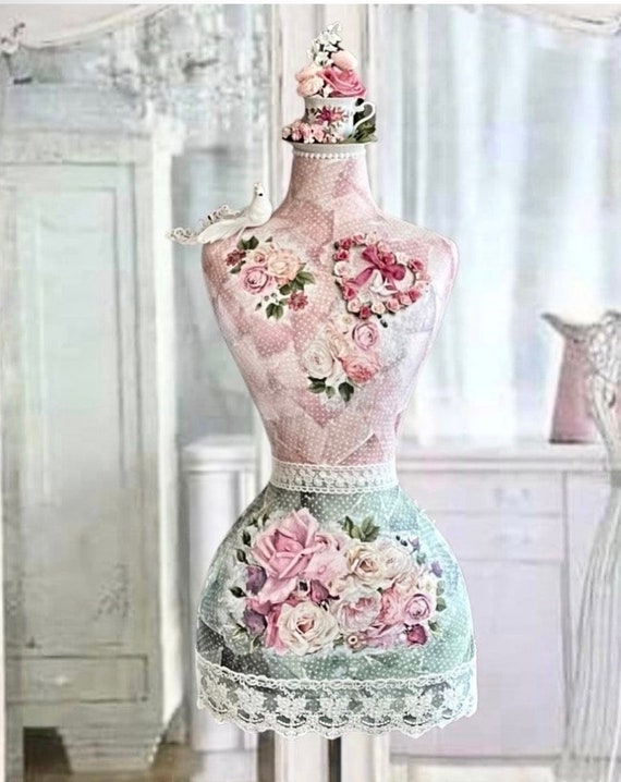 Vintage Pink Dress Form, Pink Victorian Decor, Pink Tea Rose Shabby Chic  Decor, Pink Cottage Rose Vintage Decor, Pink Couquette Decor - Etsy Hong  Kong