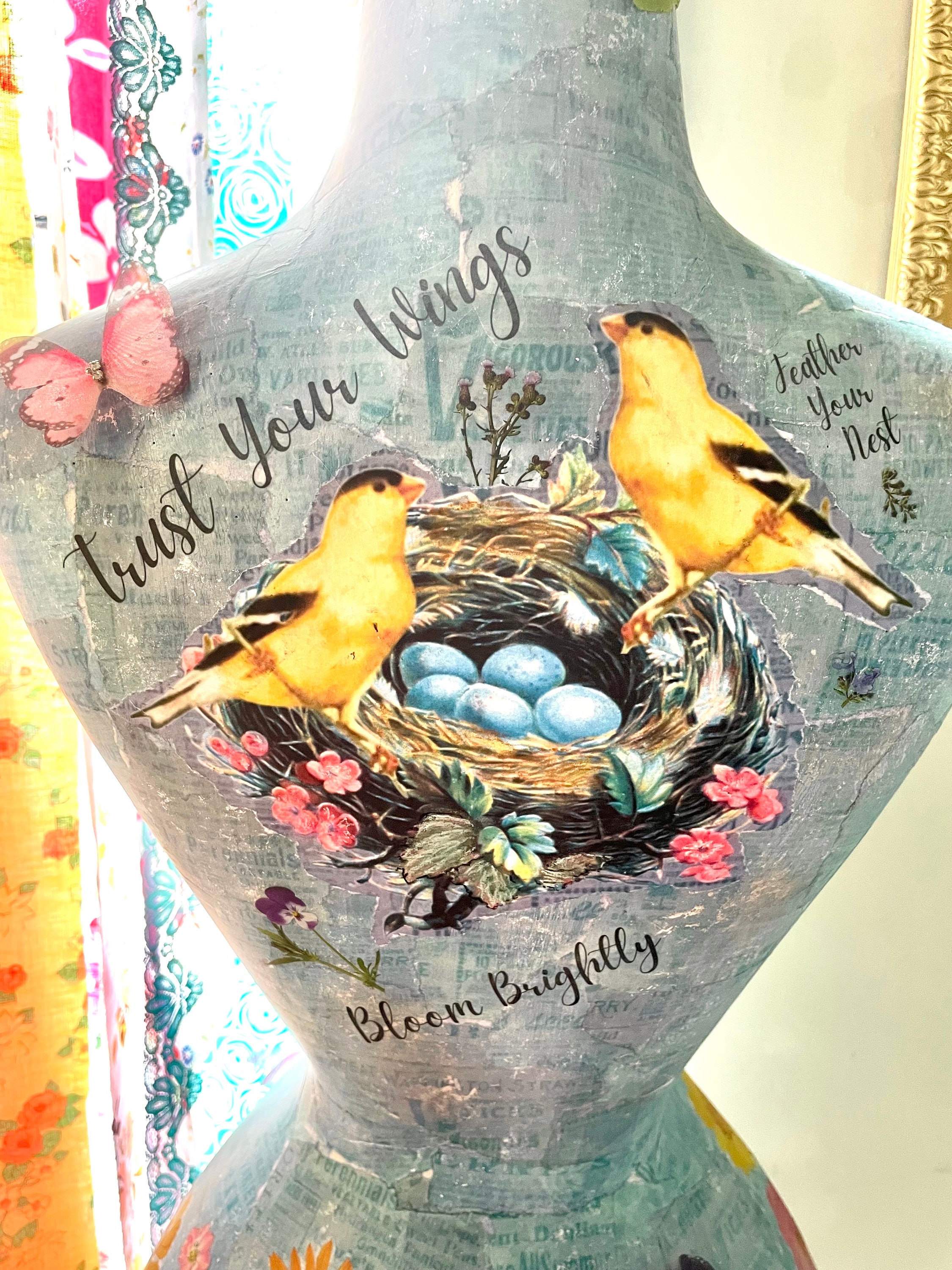 Dress Form Mannequin, Decorated Dress Form, Floral Dress Form, Garden