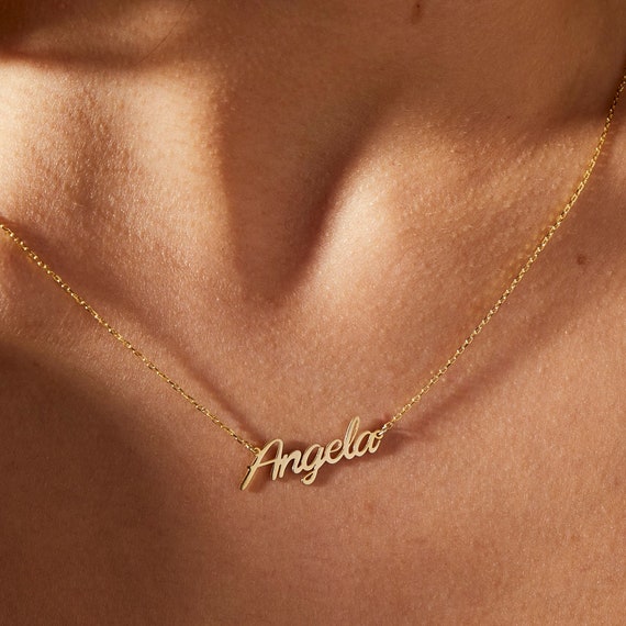 Woman Necklace Gold Name Necklace Gold Necklace Personalized