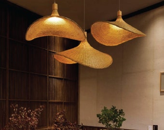 Bamboo Tea Room Ceiling Lights | Southeast Asian Style Lighting | High-Quality Woven Bamboo | Recycled and Recyclable |