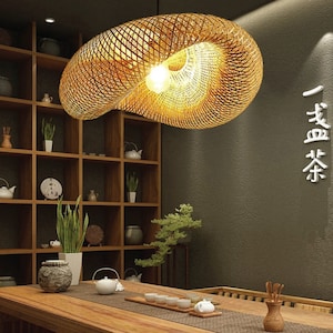 Woven Bamboo Pendant Lamp Creates an Asian Chic Ambience High-Quality Bamboo Recyclable image 1