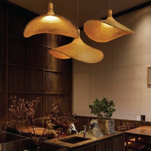 Bamboo Tea Room Ceiling Lights | Southeast Asian Style Lighting | High-Quality Woven Bamboo | Recycled and Recyclable |