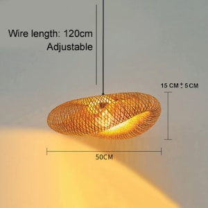 Woven Bamboo Pendant Lamp Creates an Asian Chic Ambience High-Quality Bamboo Recyclable image 8