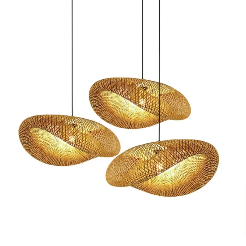 Woven Bamboo Pendant Lamp Creates an Asian Chic Ambience High-Quality Bamboo Recyclable image 4