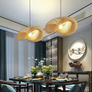 Woven Bamboo Pendant Lamp Creates an Asian Chic Ambience High-Quality Bamboo Recyclable image 3