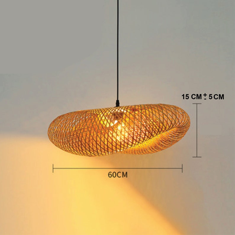 Woven Bamboo Pendant Lamp Creates an Asian Chic Ambience High-Quality Bamboo Recyclable image 9
