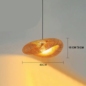 Woven Bamboo Pendant Lamp Creates an Asian Chic Ambience High-Quality Bamboo Recyclable image 7