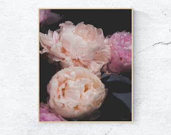 Printable Pink Floral Photography · Peonies · Original Photography · Floral Print· Botanical Art · Baroque Decor · Instant Download