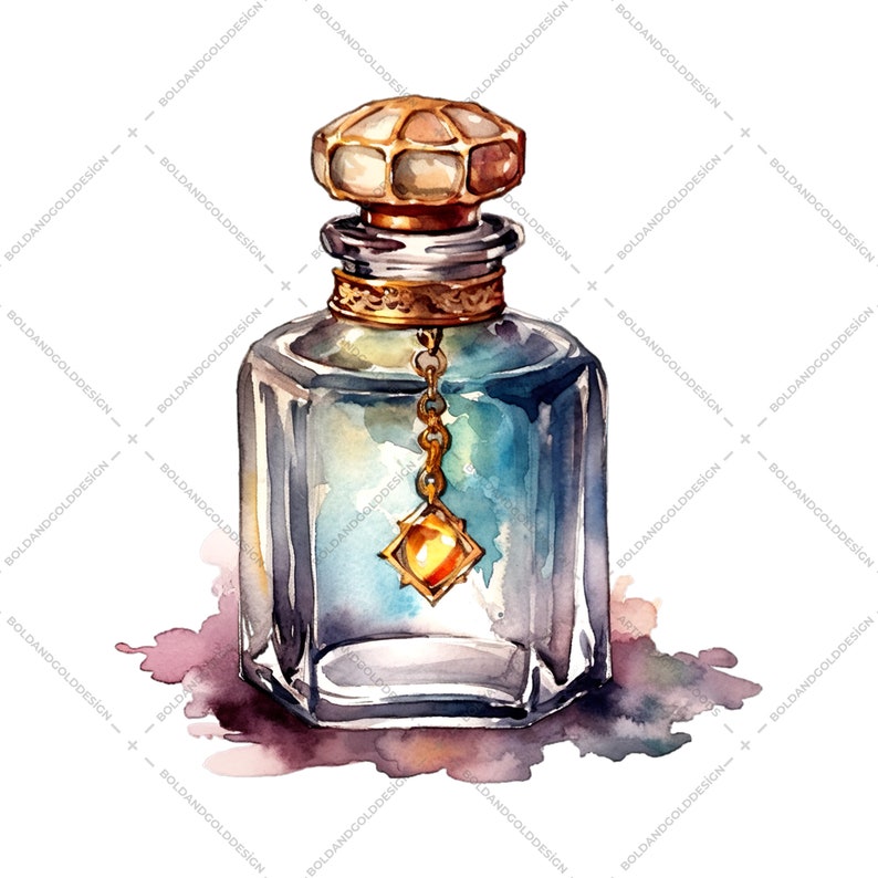 This set features elegant and nostalgic perfume bottle designs in beautiful watercolor styles, perfect for adding a touch of vintage flair to your creations.