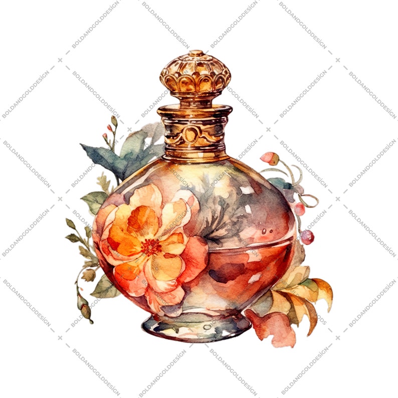 This set features elegant and nostalgic perfume bottle designs in beautiful watercolor styles, perfect for adding a touch of vintage flair to your creations.